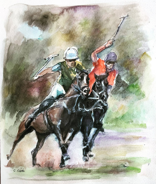 Polo aquarelle format 30/40