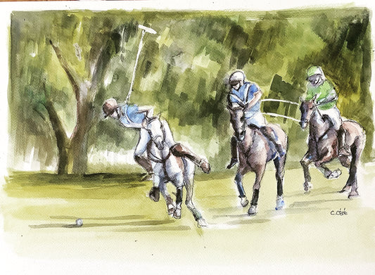 Jeu de polo sur papier aquarelle de 300gr dimension 30/40